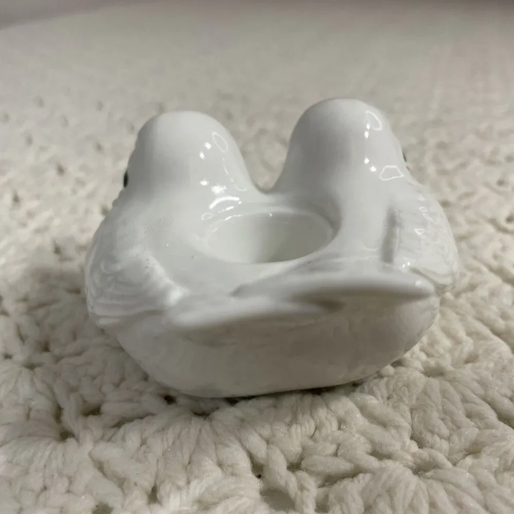 Vintage  Fitz and Floyd Dove Candlestick Holders 3.5” X 3.5” X 2” Tall